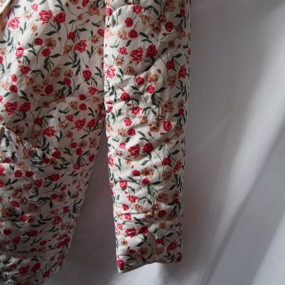 Draper James Floral Quilted Puffer Un-Belted Full Zip Coat Size S -project as is - Picture 10 of 16